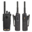 Motorola MOTOTRBO™ DP4601e VHF, BT, GPS, WiFi s krácenou anténou, pohledy z boku a ze zadu