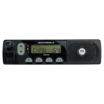 Motorola CM160 UHF - vozidlová radiostanice (vysílačka), čelní pohled na ovládací panel