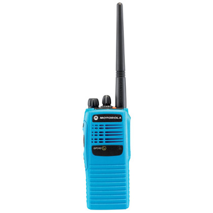 Motorola GP 340 ATEX Blue UHF MDH25RCC4AN3BEA - čelní pohled na radiostanici