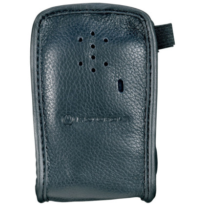 PMLN4421 Pouzdro z jemné kůže pro radiostanice Motorola GP344, GP344-R a GP644 - čelní pohled
