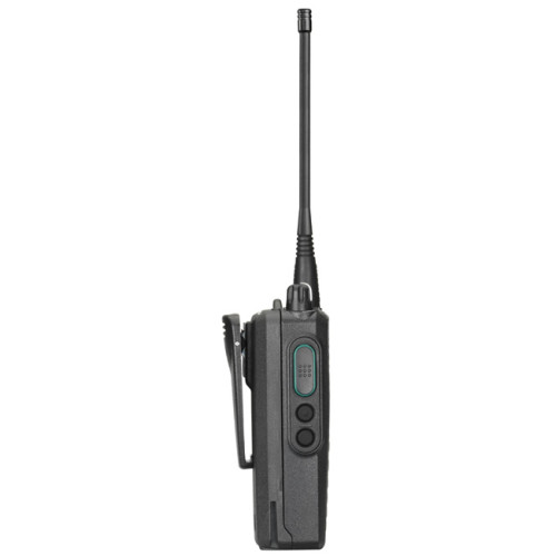 Motorola P 185 UHF - profesionální ruční radistanice (vysílačka), boční pohled