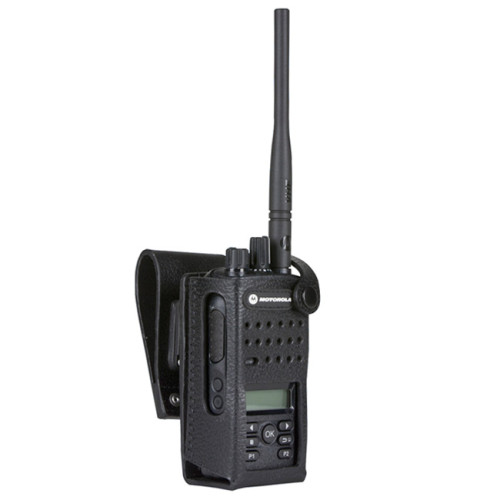 PMLN5865 Pouzdro z tvrdé kůže pro radiostanice Motorola DP2600e / DP2600 a 3" opasek