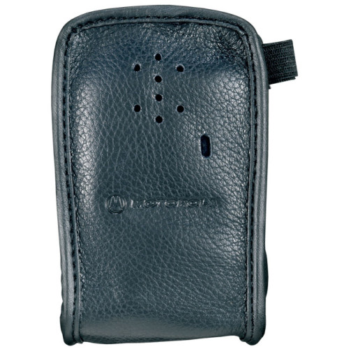 PMLN4421 Pouzdro z jemné kůže pro radiostanice Motorola GP344, GP344-R a GP644 - čelní pohled